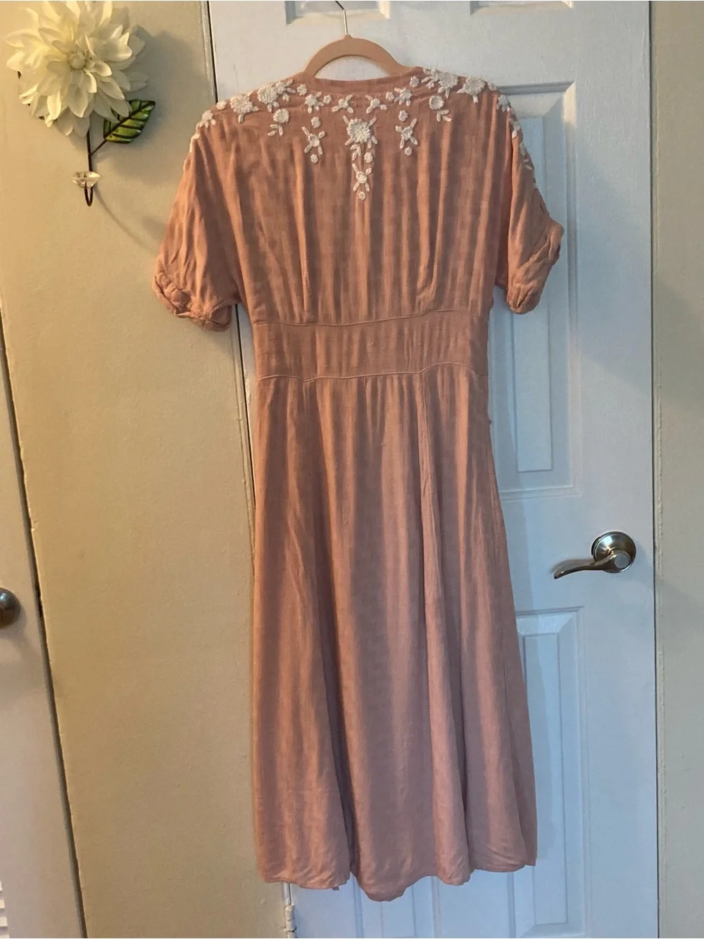 Free People Blush Pink Button-front Midi Dress